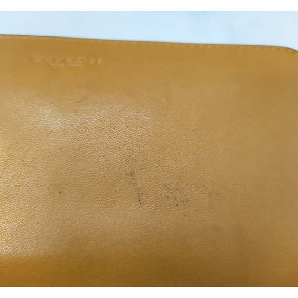 Coach Yellow Leather Zip Around Credit Card Wallet - Picture 5 of 16